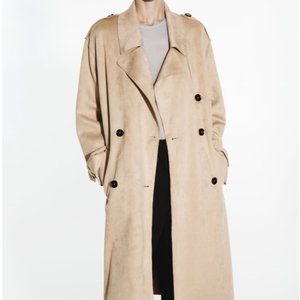 Tan Suede Trench Coat, XS, Zara
